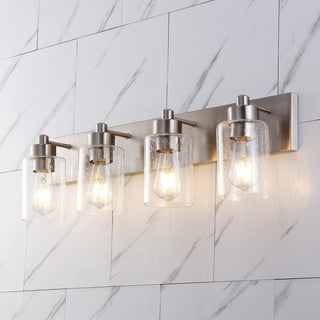 Irving Seeded Glass/Iron Modern Contemporary LED Vanity Light - JONATHAN Y