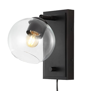 Hugo 6" Minimalist Modern Plug-In or Hardwired Adjustable Iron LED Wall Sconce with Rotary Dimmer - JONATHAN Y