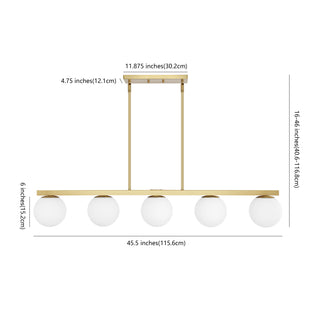 Luca Parisian 45.5" Modern Glam Iron Globe Linear LED Pendant - JONATHAN Y