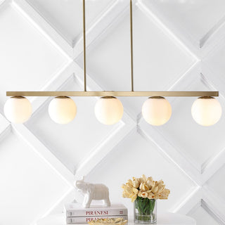 Luca Parisian 45.5" Modern Glam Iron Globe Linear LED Pendant - JONATHAN Y