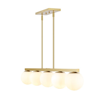 Luca Parisian 45.5" Modern Glam Iron Globe Linear LED Pendant - JONATHAN Y
