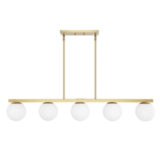 Luca Parisian 45.5" Modern Glam Iron Globe Linear LED Pendant - JONATHAN Y