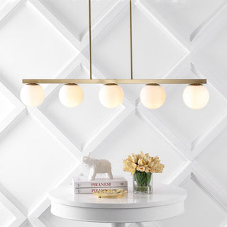 Luca Parisian 45.5" Modern Glam Iron Globe Linear LED Pendant - JONATHAN Y