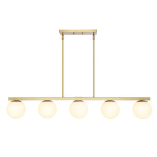 Luca Parisian 45.5" Modern Glam Iron Globe Linear LED Pendant - JONATHAN Y