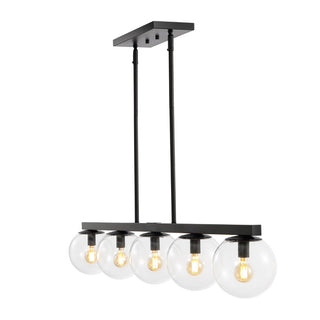 Luca Parisian 45.5" Modern Glam Iron Globe Linear LED Pendant - JONATHAN Y