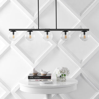 Luca Parisian 45.5" Modern Glam Iron Globe Linear LED Pendant - JONATHAN Y