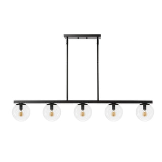 Luca Parisian 45.5" Modern Glam Iron Globe Linear LED Pendant - JONATHAN Y