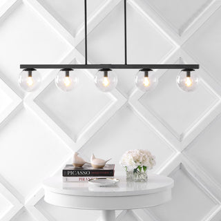 Luca Parisian 45.5" Modern Glam Iron Globe Linear LED Pendant - JONATHAN Y