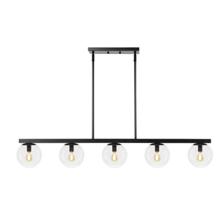 Luca Parisian 45.5" Modern Glam Iron Globe Linear LED Pendant - JONATHAN Y