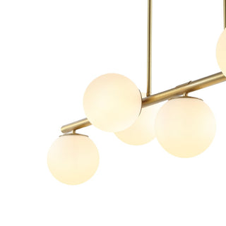 Luca Parisian 45.5" Modern Glam Iron Globe Linear LED Pendant