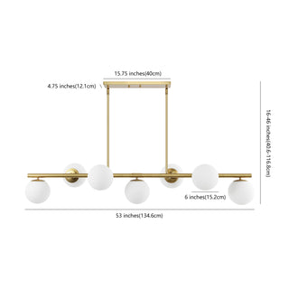 Luca Parisian 45.5" Modern Glam Iron Globe Linear LED Pendant