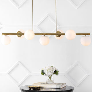 Luca Parisian 45.5" Modern Glam Iron Globe Linear LED Pendant - JONATHAN Y