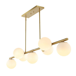 Luca Parisian 45.5" Modern Glam Iron Globe Linear LED Pendant - JONATHAN Y