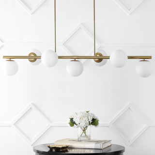 Luca Parisian 45.5" Modern Glam Iron Globe Linear LED Pendant - JONATHAN Y