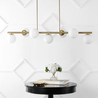Luca Parisian 45.5" Modern Glam Iron Globe Linear LED Pendant - JONATHAN Y