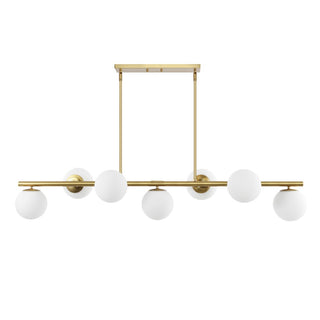 Luca Parisian 45.5" Modern Glam Iron Globe Linear LED Pendant - JONATHAN Y