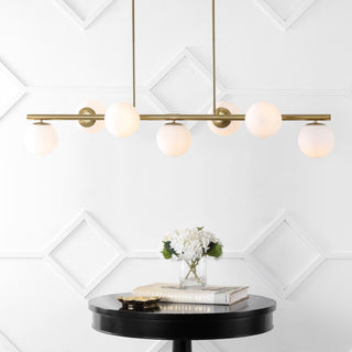 Luca Parisian 45.5" Modern Glam Iron Globe Linear LED Pendant - JONATHAN Y