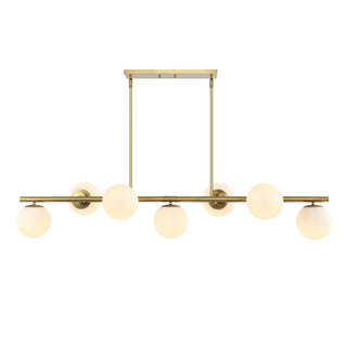 Luca Parisian 45.5" Modern Glam Iron Globe Linear LED Pendant - JONATHAN Y