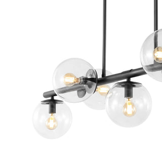Luca Parisian 45.5" Modern Glam Iron Globe Linear LED Pendant