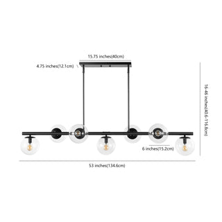 Luca Parisian 45.5" Modern Glam Iron Globe Linear LED Pendant