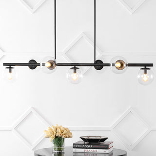 Luca Parisian 45.5" Modern Glam Iron Globe Linear LED Pendant