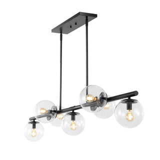 Luca Parisian 45.5" Modern Glam Iron Globe Linear LED Pendant