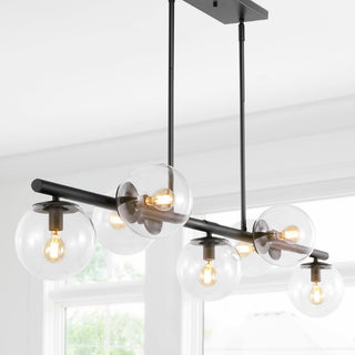 Luca Parisian 45.5" Modern Glam Iron Globe Linear LED Pendant