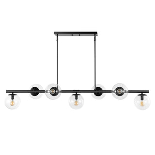 Luca Parisian 45.5" Modern Glam Iron Globe Linear LED Pendant