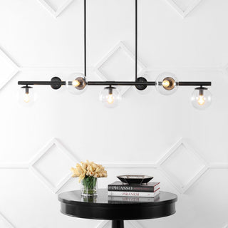 Luca Parisian 45.5" Modern Glam Iron Globe Linear LED Pendant