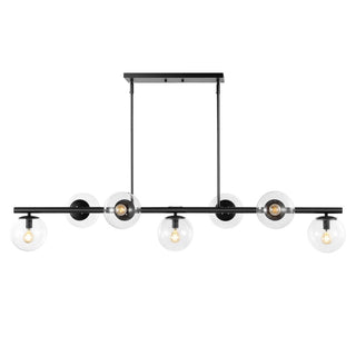 Luca Parisian 45.5" Modern Glam Iron Globe Linear LED Pendant