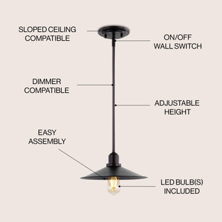 Cade 34.25" Metal Farmhouse Industrial LED Pendant