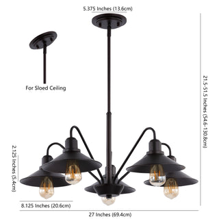 Cade 34.25" Metal Farmhouse Industrial LED Pendant - JONATHAN Y