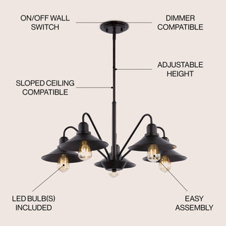 Cade 34.25" Metal Farmhouse Industrial LED Pendant