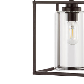 Quinn 8.13" Industrial Farmhouse Iron/Glass LED Pendant - JONATHAN Y