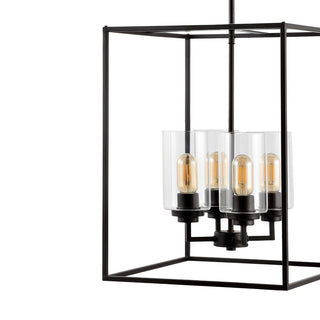 Quinn 8.13" Industrial Farmhouse Iron/Glass LED Pendant - JONATHAN Y