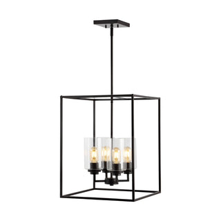 Quinn 8.13" Industrial Farmhouse Iron/Glass LED Pendant - JONATHAN Y