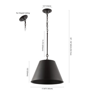 Harper Industrial Farmhouse Iron LED Pendant - JONATHAN Y