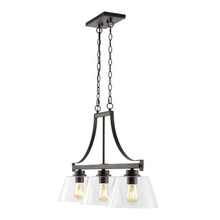 Jayden 36" Industrial Farmhouse Iron/Glass Linear LED Pendant - JONATHAN Y