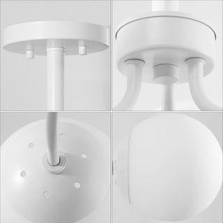 Olivier 23.5" 3-Light Bohemian Farmhouse Iron/Frosted Glass LED Semi Flush Mount - JONATHAN Y