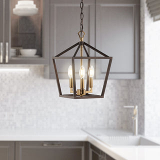 Iris 10" Iron Classic Modern Lantern LED Pendant - JONATHAN Y