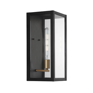 Berlin Iron/Glass Modern Industrial LED Outdoor Lantern - JONATHAN Y