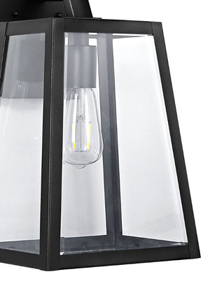 Pasadena 9" Iron/Glass Modern Industrial Angled LED Outdoor Lantern - JONATHAN Y