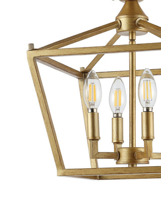 Plains Mini Lantern 12" Iron Modern Farmhouse LED Flush Mount - JONATHAN Y