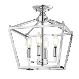 Plains Mini Lantern 12" Iron Modern Farmhouse LED Flush Mount