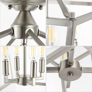 Plains Mini Lantern 12" Iron Modern Farmhouse LED Flush Mount