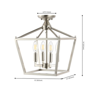 Plains Mini Lantern 12" Iron Modern Farmhouse LED Flush Mount