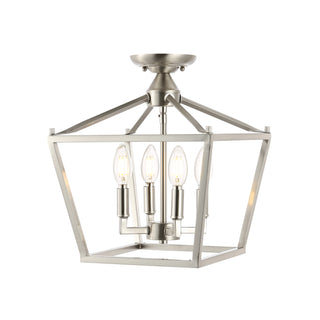 Plains Mini Lantern 12" Iron Modern Farmhouse LED Flush Mount