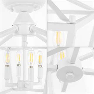 Plains Mini Lantern 12" Iron Modern Farmhouse LED Flush Mount