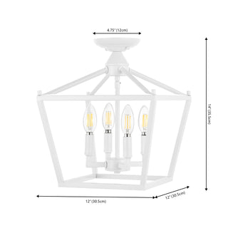 Plains Mini Lantern 12" Iron Modern Farmhouse LED Flush Mount
