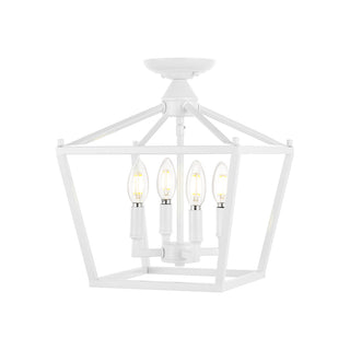Plains Mini Lantern 12" Iron Modern Farmhouse LED Flush Mount